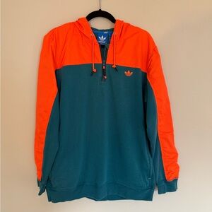 Adidas Men Reflective Trefoil Hoodie 1/4 Zip Pullover Dolphins Colorway Size L